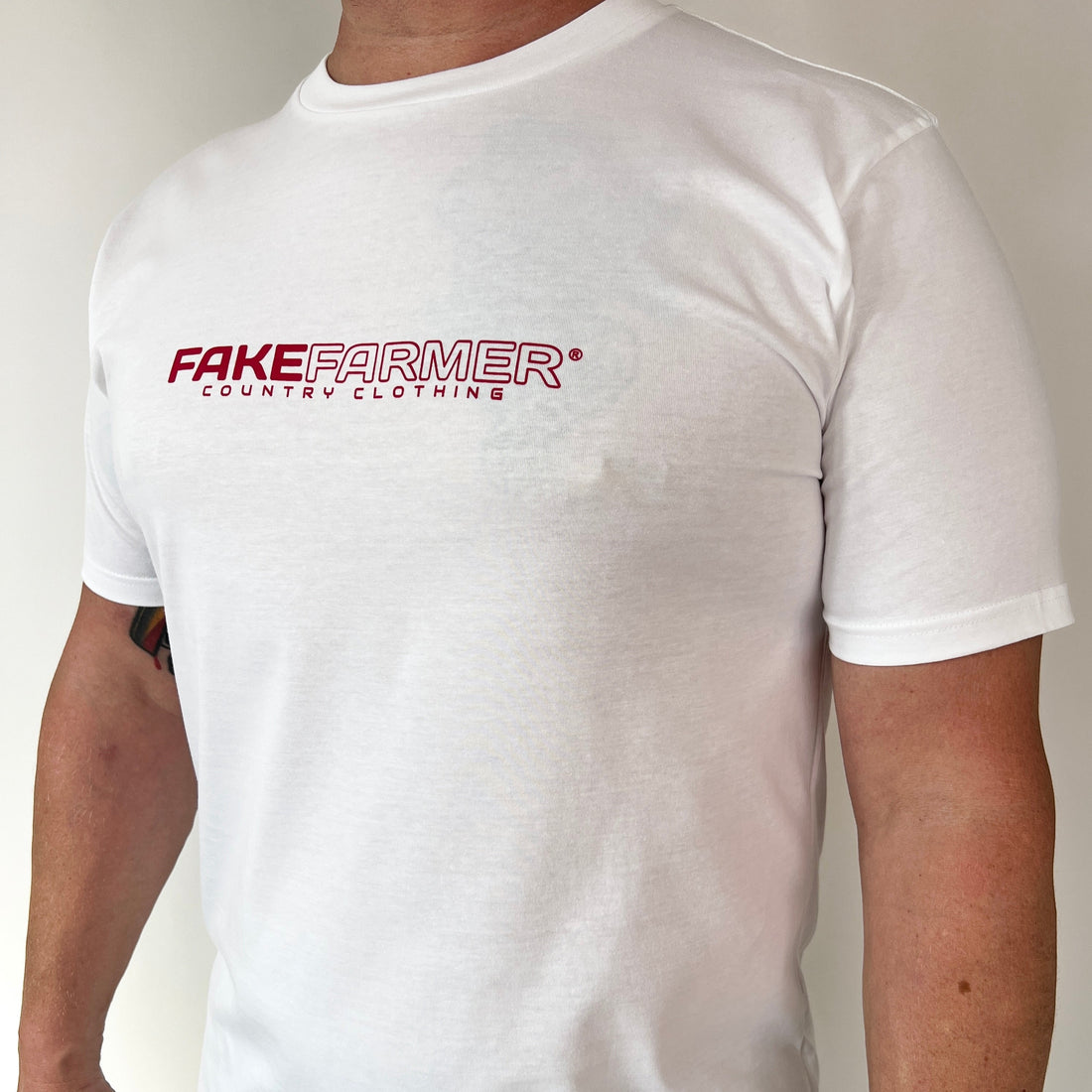 Official Fake Farmer® 'Country Clothing' Unisex Eco T-Shirt - Red Logo