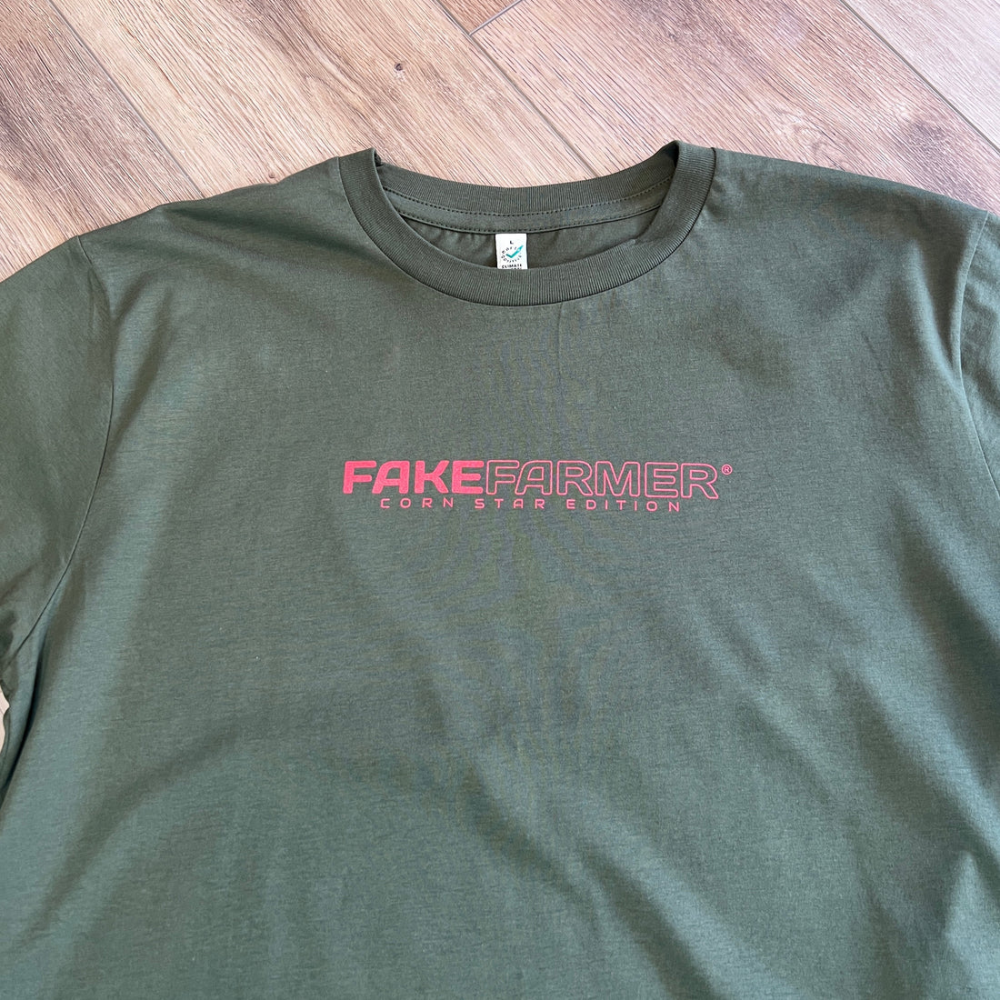 Official Fake Farmer® 'Corn Star Edition' Unisex Eco T-Shirt - Red Logo