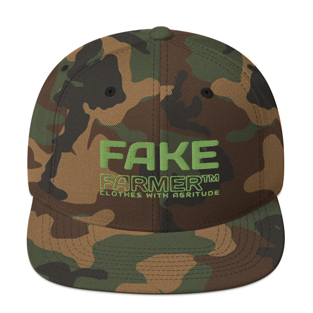 FakeFarmer® Clothes With Agritude Embroidered Snapback Hat